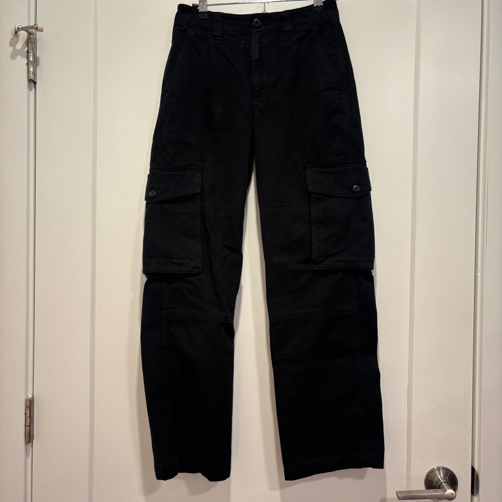 Aritzia TNA Supply Cargo Pants Mens 00 Black‎ Cotton Twill Utility Straight Leg